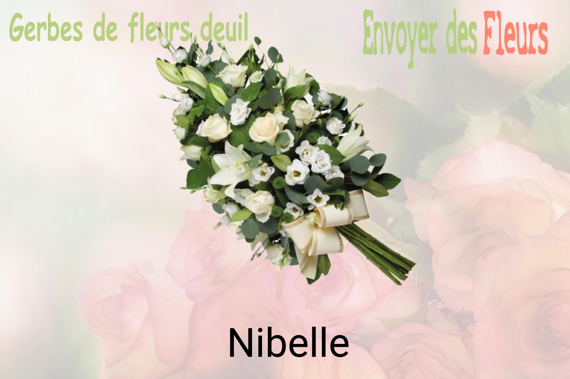 Gerbe de fleurs de deuil livrée à Nibelle